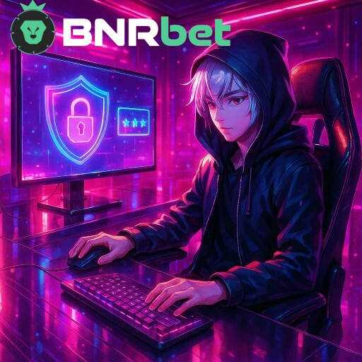Imagem promocional da BNRBET destacando login ágil e plataforma protegida